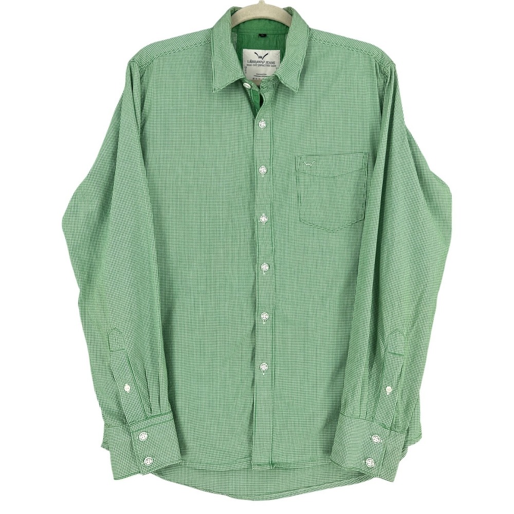 Lawman PG3 Jeans Mens XL Green Checkered Button Down Long Sleeve Shirt